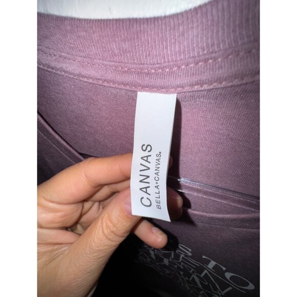 Bella+Canvas Womens Graphic Tee "Here's To Strong Women" Large Purple White Cute - Picture 7 of 7